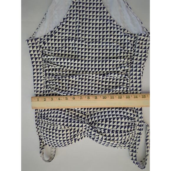 Bond-Eye Australia Blue White Geometric One piece Swimsuit Women's Size 16 D/DD - Picture 11 of 11
